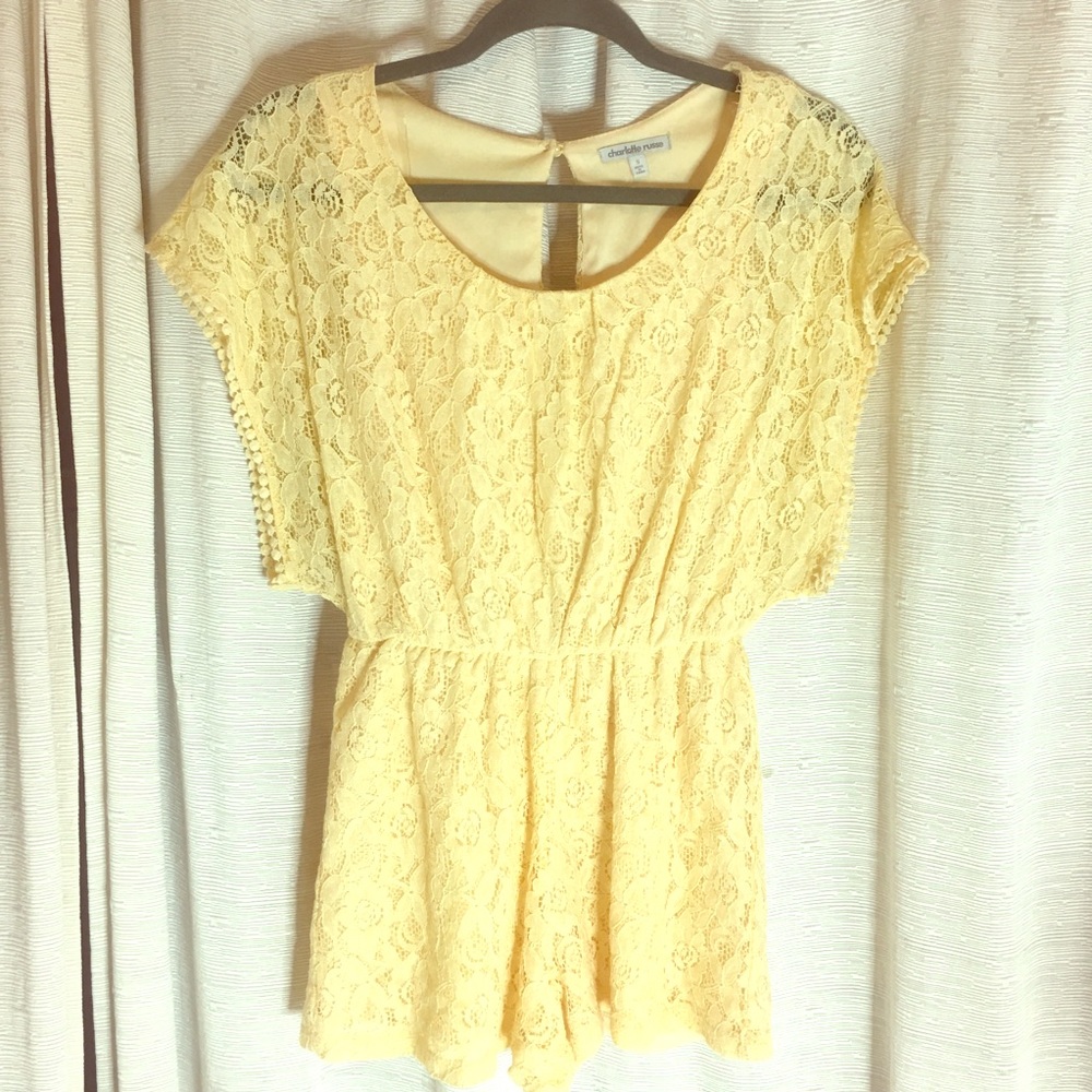 Charlotte Russe Yellow Lace Romper
